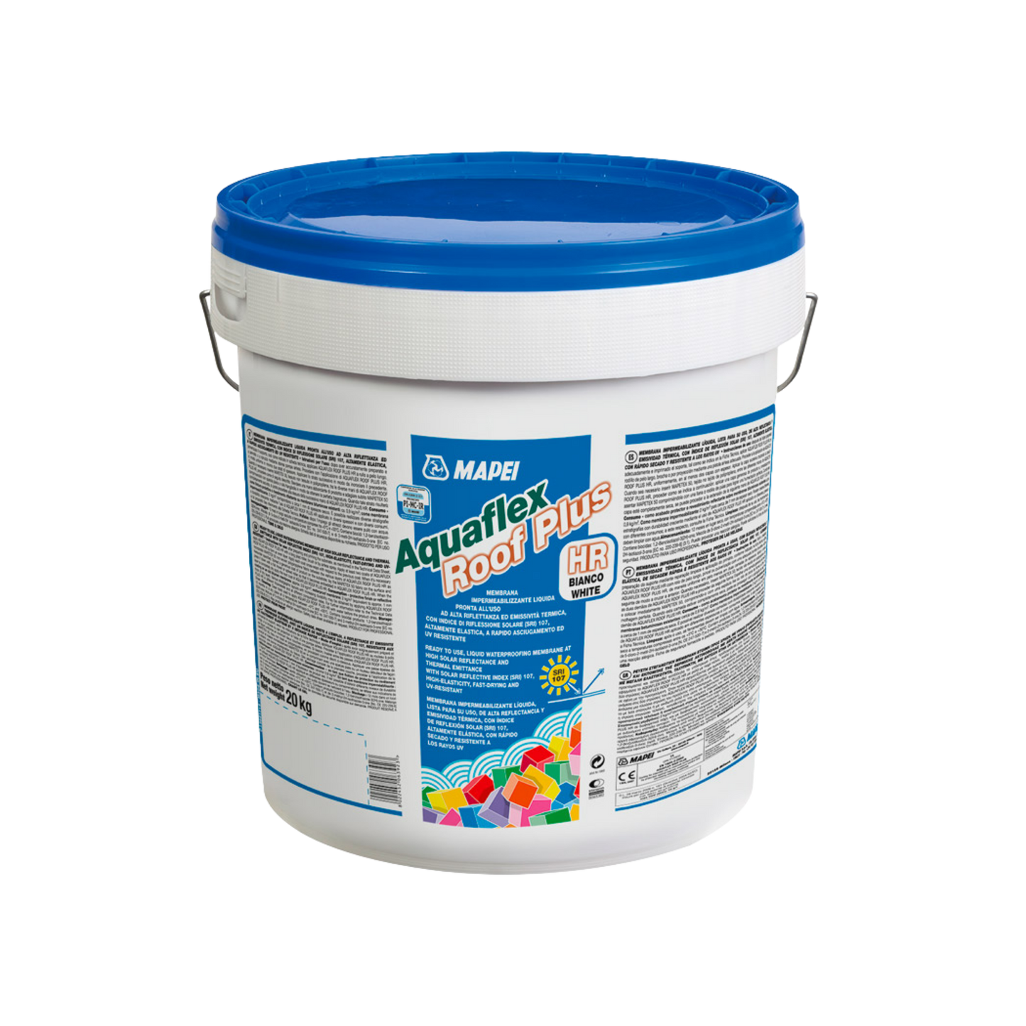 Membrana impermeabilizante líquida híbrida Aquaflex Roof Plus para techos y cubiertas exteriores, elástica, resistente al agua y rayos UV.