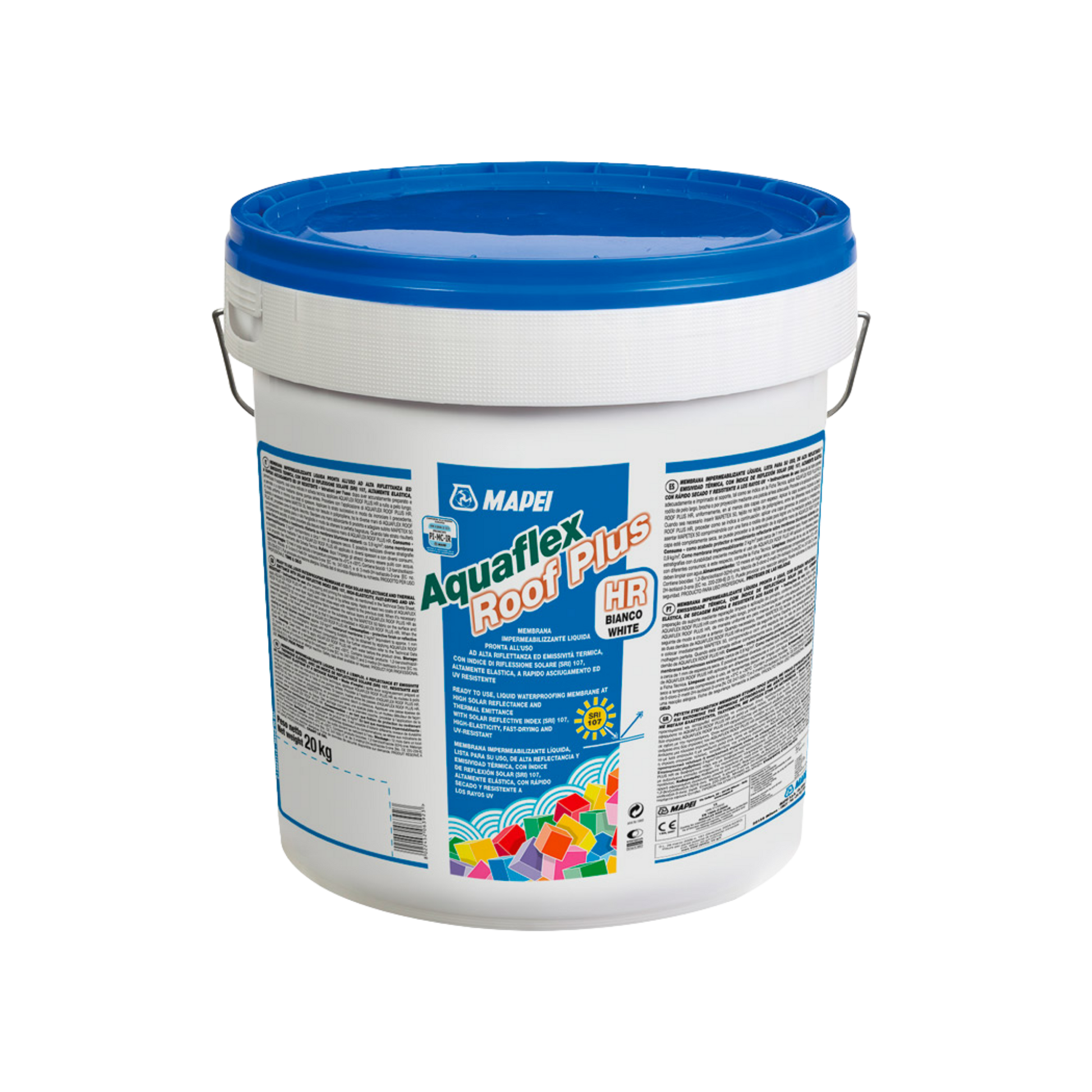 Membrana impermeabilizante líquida híbrida Aquaflex Roof Plus para techos y cubiertas exteriores, elástica, resistente al agua y rayos UV.